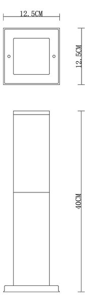 Paletto da Giardino 40cm acciaio INOX CORTEN IK06 IP54 base E27