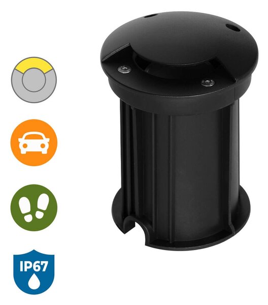 Faretto Carrabile Monodirezione GU10 IP67 - NERO con doppio pressacavo