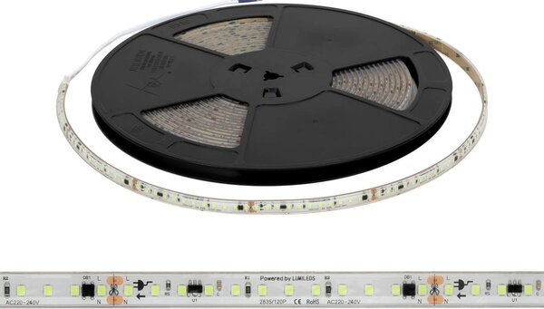 Striscia LED 220V 16W/m chip Lumileds Dimmerabile IP67 10m GIALLO Colore Giallo