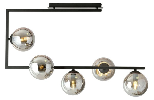 Lampada da soffitto Baripada, lampada regolabile in metallo in nero, 3 luci, 3 x attacco E14, faretto dal design retrò/vintage in stile reticolo con effetto luce sul soffitto, senza lampadina/e