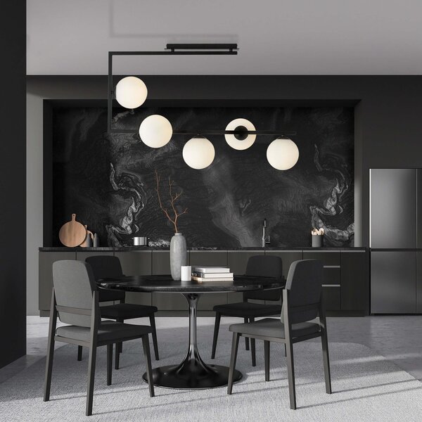 Lampadario da Soffitto SOMA 5 Black Grafite e Black White E14 Colore Grafite