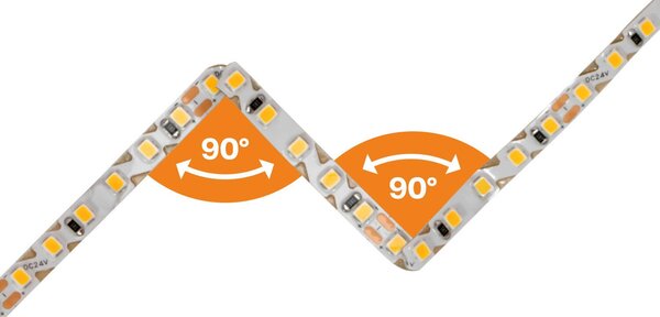 Striscia LED 2835/120 24V 9.5W/m IP54 5m - Pieghevole Colore Bianco Naturale 4.000K