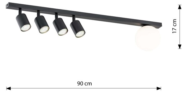 Lampadario da Soffitto BASTER 5 Black GU10 e E14