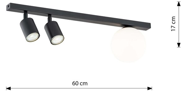Lampadario da Soffitto BASTER 3 Black GU10 e E14