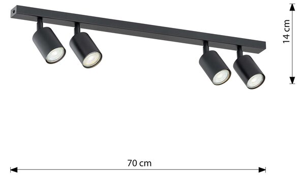 Lampadario da Soffitto FLASH 4 Black GU10