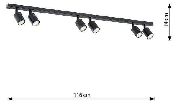 Lampadario da Soffitto FLASH 6 Black GU10