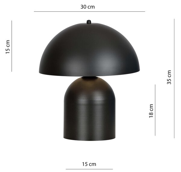 Lampada KAVA Black E27 da Tavolo Scrivania e Comodino