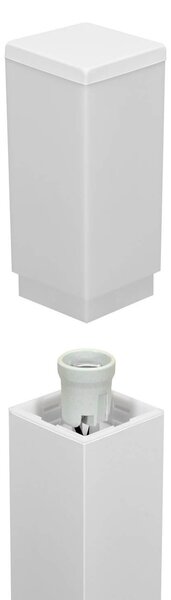 Paletto da Giardino 100cm Acciaio Inox BIANCO Squadrato IP54 Base E27