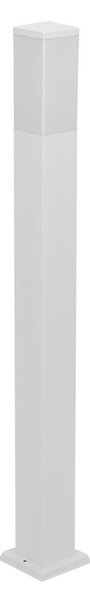 Paletto da Giardino 100cm Acciaio Inox BIANCO Squadrato IP54 Base E27