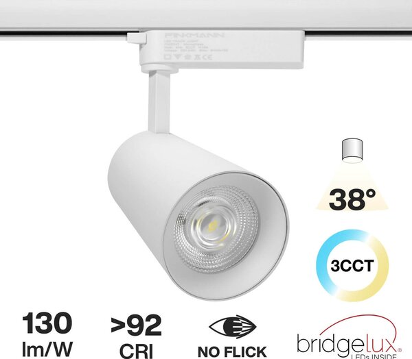 Faro LED 40W Monofase CRI92 CCT Bianco Variabile 38° Bridgelux LED Colore Bianco Variabile CCT