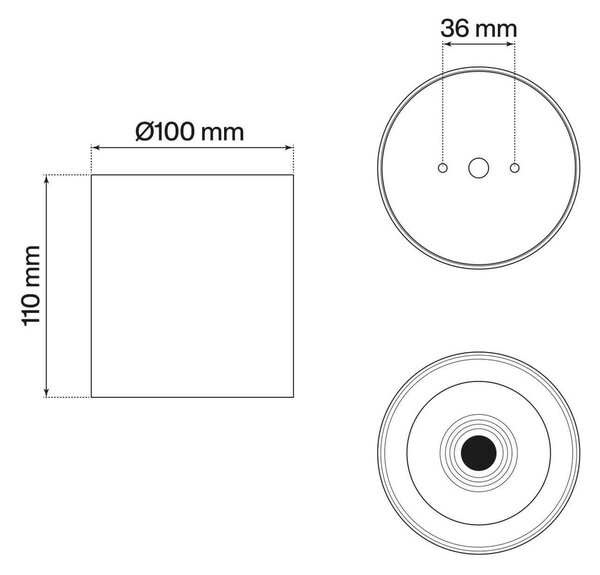 Applique da soffitto 20W Nera CCT Bianco Variabile Angolo 24°/38° Bridgelux LED