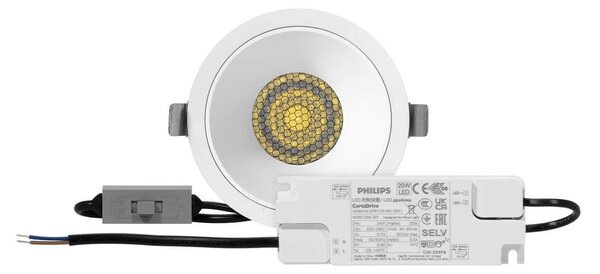 Faro da Incasso Bianco 18W Foro Ø95mm CCT 15°-55° con driver Philips Colore Bianco Variabile CCT