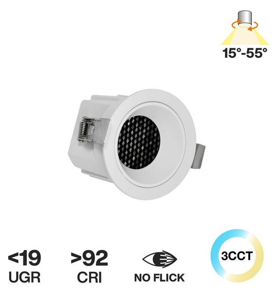 Faro da Incasso Bianco 8W Foro Ø55mm CCT 15°-55° con driver Philips Colore Bianco Variabile CCT