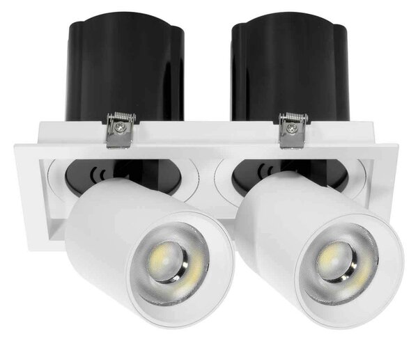 Faro LED da Incasso 2x30W Orientabile CCT Foro Ø210x110 Bridgelux LED Colore Bianco Variabile CCT