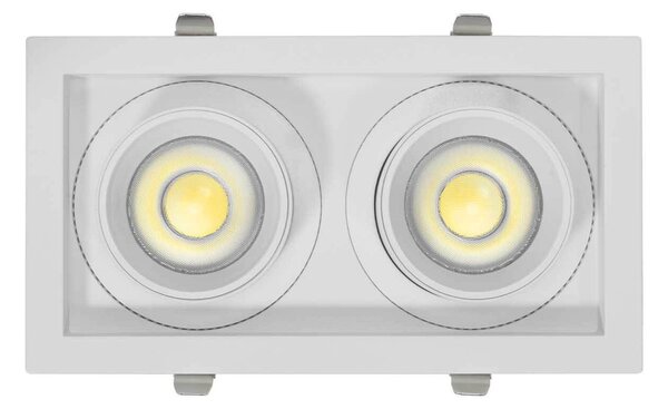 Faro LED da Incasso 2x30W Orientabile CCT Foro Ø210x110 Bridgelux LED Colore Bianco Variabile CCT