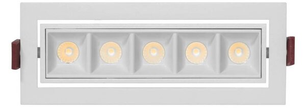 Faro LED da Incasso Bianco 12W Orientabile Foro 155x55mm Colore Bianco Caldo 3.000K