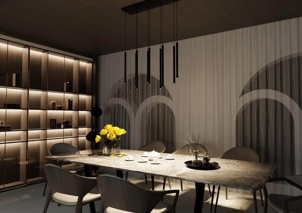 Lampada a Sospensione SELTER 9 BLACK WHITE e GOLD