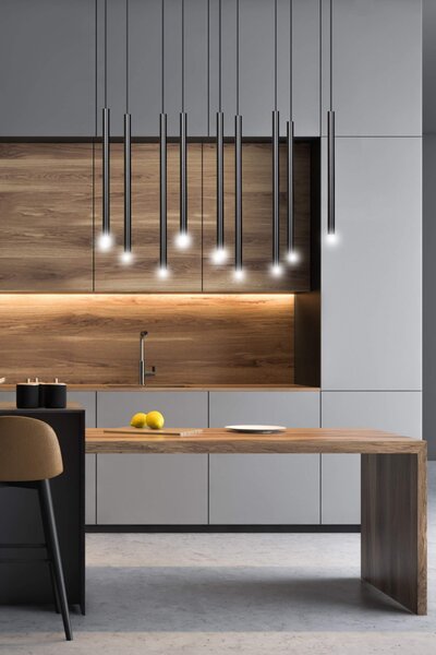 Lampada a Sospensione SELTER 9 BLACK WHITE e GOLD