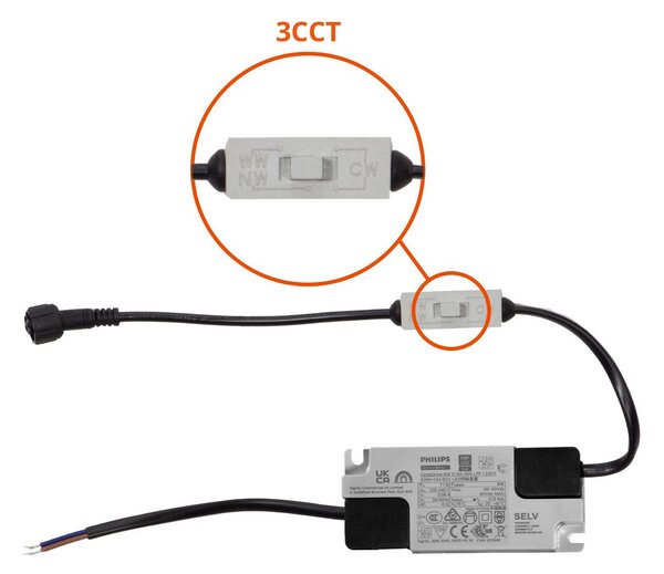 Faro LED da Incasso 6W Nero Ø45mm IP65 CCT UGR19 con driver Philips Colore Bianco Variabile CCT