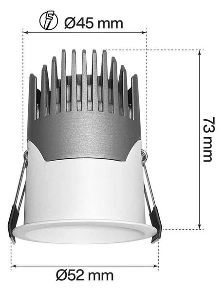 Faro LED da Incasso 6W Foro Ø45mm IP65 CCT UGR19 con driver Philips Colore Bianco Variabile CCT
