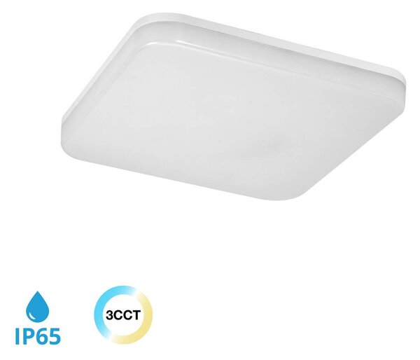 Plafoniera LED 24W IP65 Quadrata 28x28cm CCT Bianco Variabile
