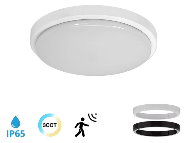 Plafoniera LED 34W IP65 CCT Ø32CM con Sensore di Movimento
