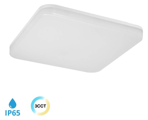 Plafoniera LED 32W IP65 Quadrata 33x33cm CCT Bianco Variabile