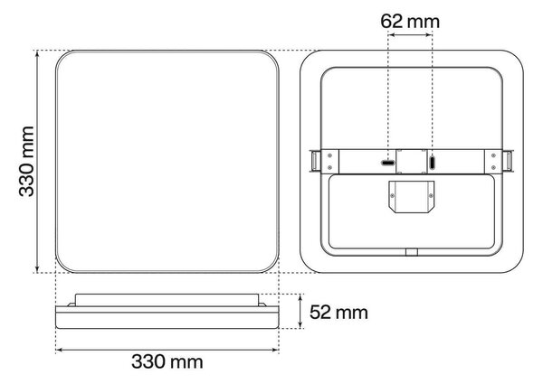 Plafoniera LED 32W IP65 Quadrata 33x33cm CCT Bianco Variabile