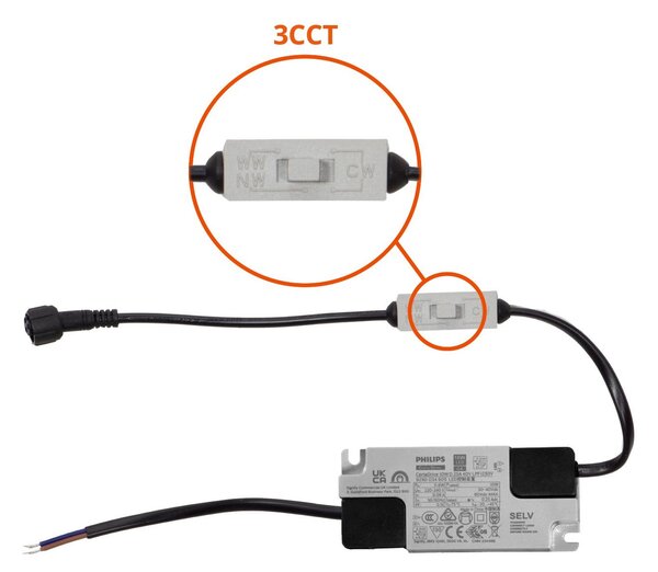 Faro LED da Incasso 10W Nero Ø65mm IP65 CCT UGR19 con driver Philips Colore Bianco Variabile CCT