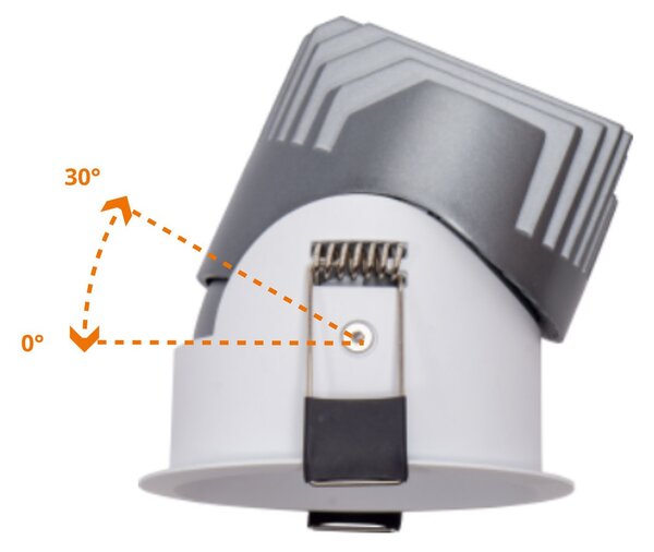 Faro LED da Incasso 10W Foro Ø65mm IP65 CCT UGR19 con driver Philips Colore Bianco Variabile CCT
