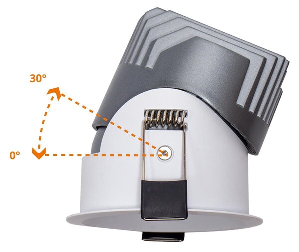 Faro LED da Incasso 15W Foro Ø75mm IP65 CCT UGR19 con driver Philips Colore Bianco Variabile CCT