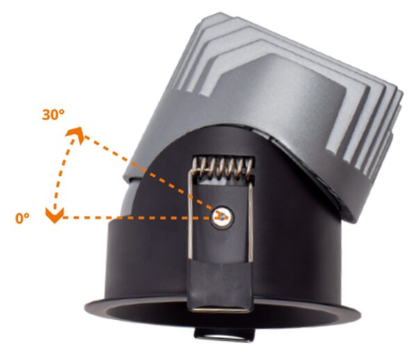 Faro LED da Incasso 10W Nero Ø65mm IP65 CCT UGR19 con driver Philips Colore Bianco Variabile CCT