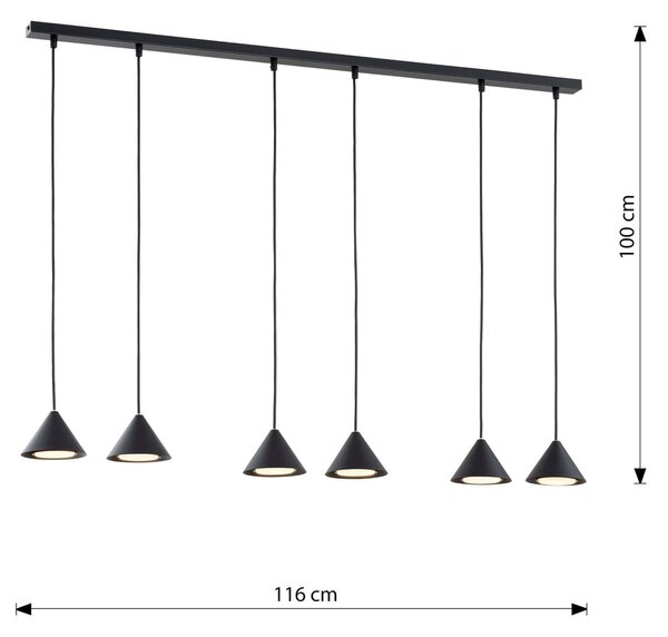 Lampadario ELIT 6 GOLD e BLACK - Attacco GX53
