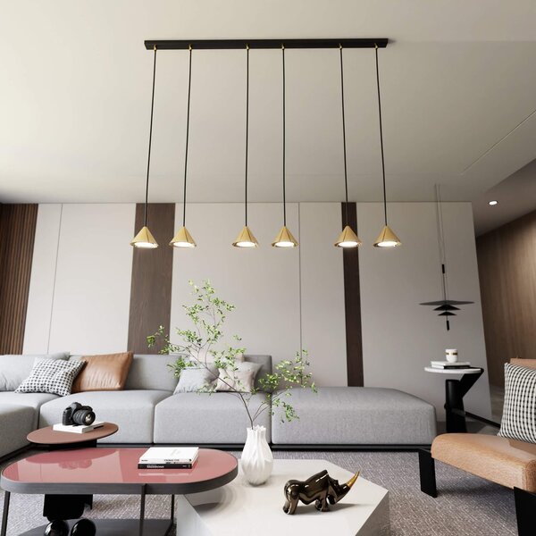 Lampadario ELIT 6 GOLD e BLACK - Attacco GX53