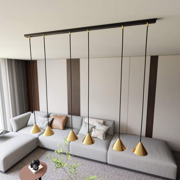 Lampadario ELIT 6 GOLD e BLACK - Attacco GX53
