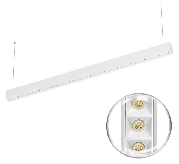 Lampada Lineare LED Sospesa 40W 120cm con driver Philips Bianca o nera