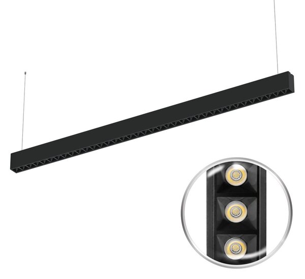 Lampada Lineare LED Sospesa 40W 120cm con driver Philips Bianca o nera