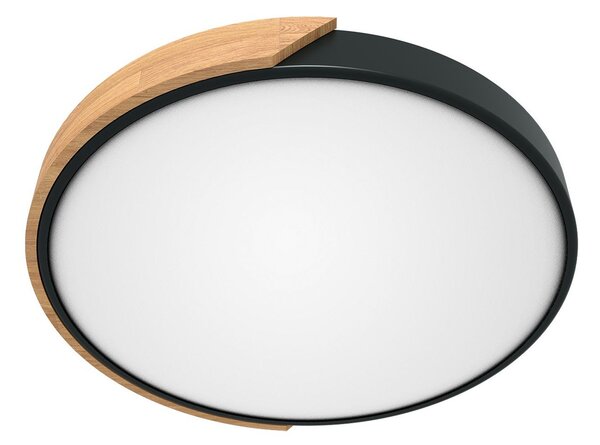 Plafoniera LED Rotonda 36W CCT Ø500mm Legno/Nero