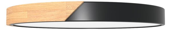 Plafoniera LED Rotonda 36W CCT Ø500mm Legno/Nero