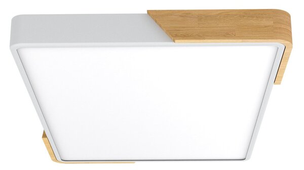 Plafoniera LED Rettangolare 30W CCT 60x40cm Legno/Bianco