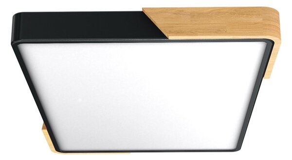 Plafoniera LED Rettangolare 30W CCT 60x40cm Legno/Nero