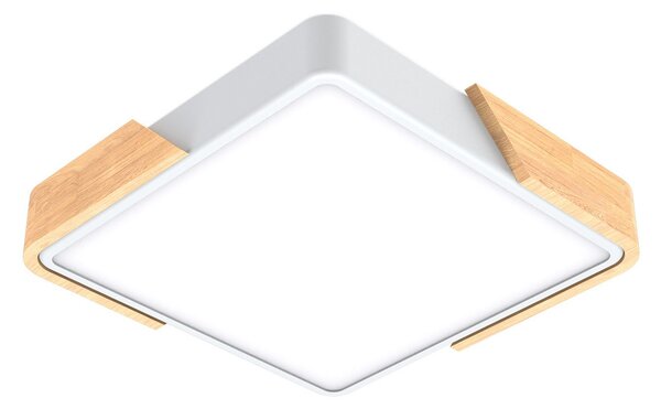 Plafoniera LED Quadrata 18W CCT 30x30cm Legno/Bianco