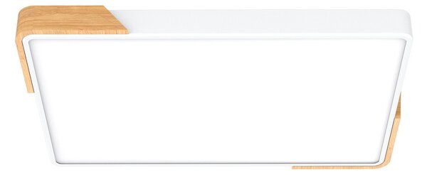 Plafoniera LED Rettangolare 30W CCT 60x40cm Legno/Bianco