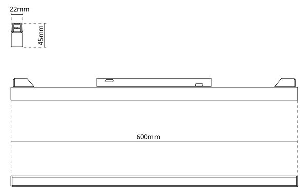 Faro LED Lineare 30W Magnetico 60cm CRI92 120° Nero 48V Colore Bianco Naturale 4.000K