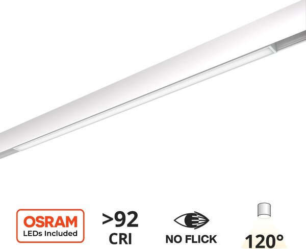 Faro LED Lineare 30W Magnetico 60cm CRI92 120° Bianco 48V Colore Bianco Caldo 3.000K