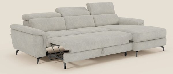 Estro Divano estraibile con chaise-longue e poggiatesta reclinabili in
