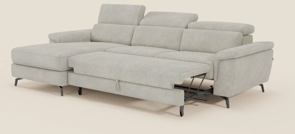 Estro Divano estraibile con chaise-longue e poggiatesta reclinabili in
