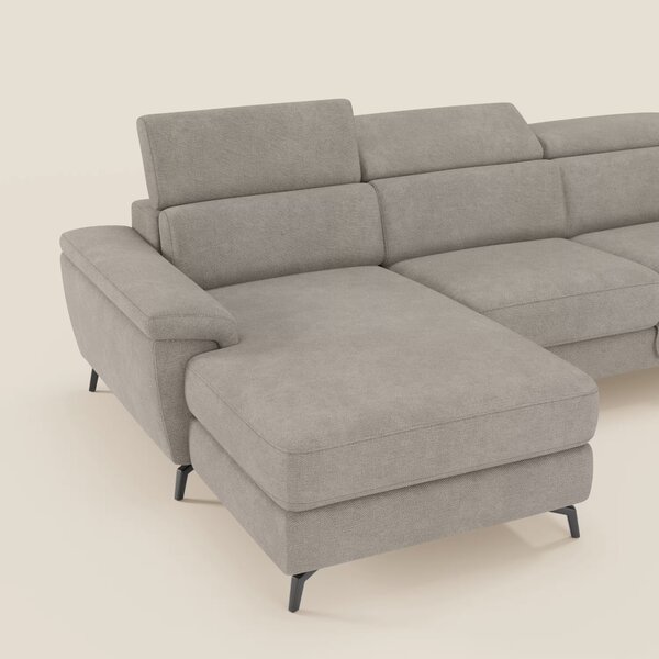 Estro Divano estraibile con chaise-longue e poggiatesta reclinabili in