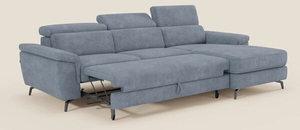 Estro Divano estraibile con chaise-longue e poggiatesta reclinabili in