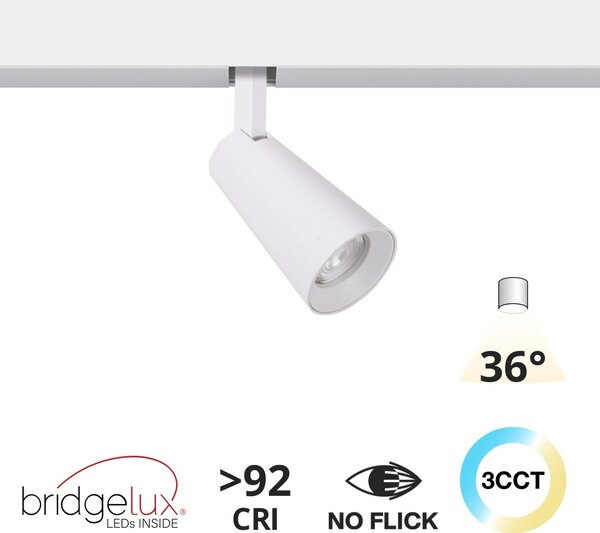 Faro LED 15W Magnetico CCT CRI92 36° Bianco 48V - BRIDGELUX LED Colore Bianco Variabile CCT